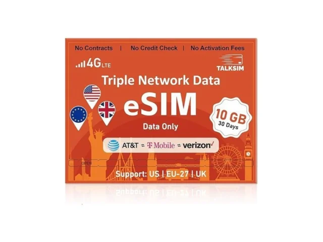 Data Esim 10gb 30days Travel Esim For Usa Europe Uk… Code