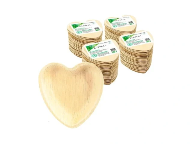 Ecodeco Palm Leaf Party Plates – 100 Heart-shaped… Code