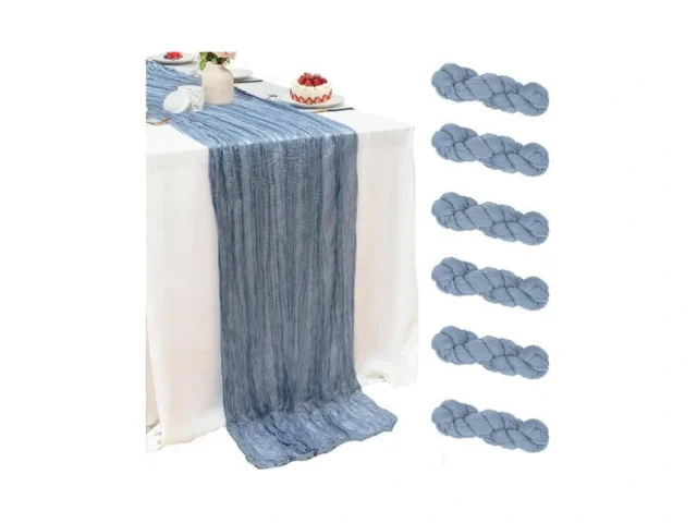 6 Pack Dusty Blue Cheesecloth Table Runner 35×120… Code