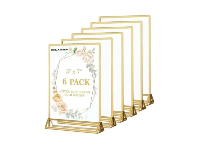 Duilahren 6 Pack Acrylic Sign Holder 5 X 7 Double… Code