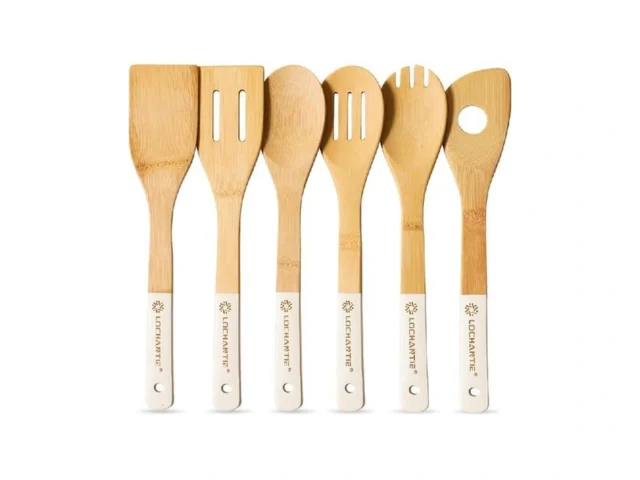 Wooden Spoons For Cooking Bamboo Utensils Set 6… Coupon