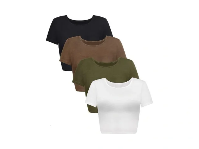 Syhood 4 Pack Summer Crop Tops For Women Basic… Code