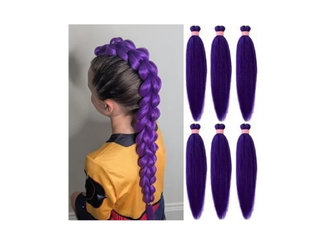 Mychanson Purple Braiding Hair 26 Inch 6 Packs… Code