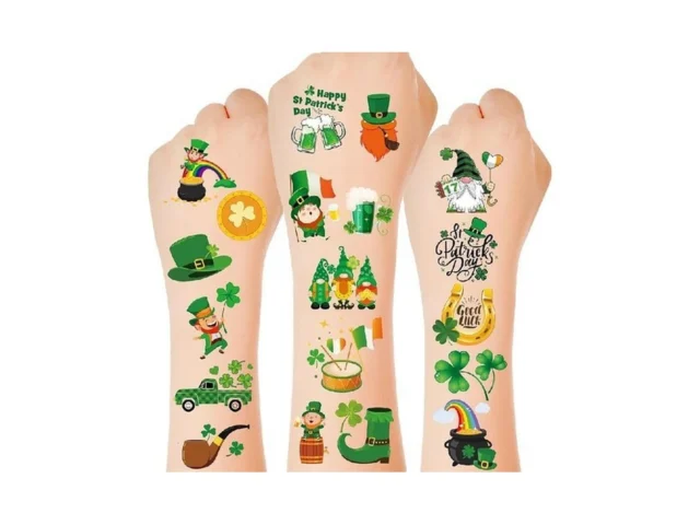 100 Pcs St Patricks Day Tattoos Irish Themed St… Code