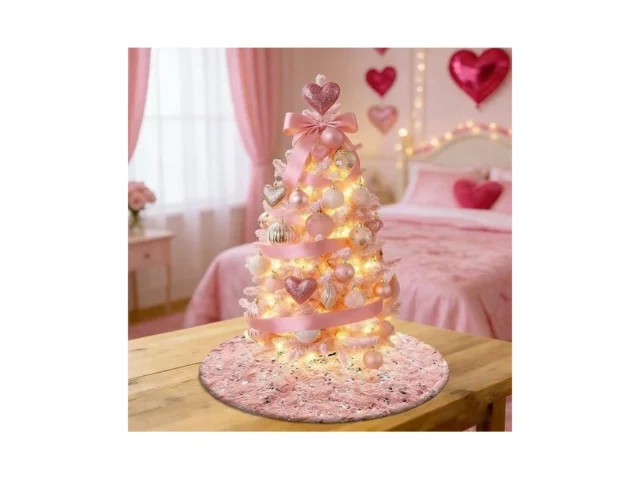 Mini Blush Pink Valentines Tree Skirt With Sequin… Code