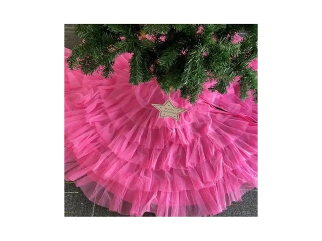 Yuboo Hot Pink Ruffle Christmas Tree Skirt For… Code