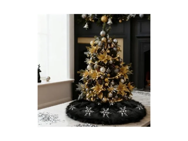 Sofevaim Mini Black Christmas Tree Skirt 15 Small… Code