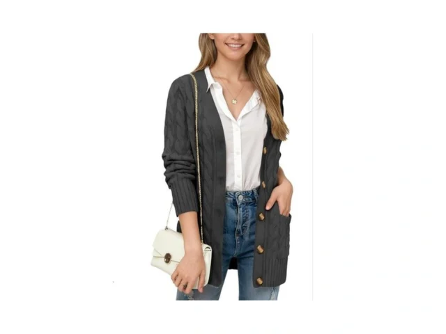 Women S Cable Knit Cardigan – Open Front Button Up… Code