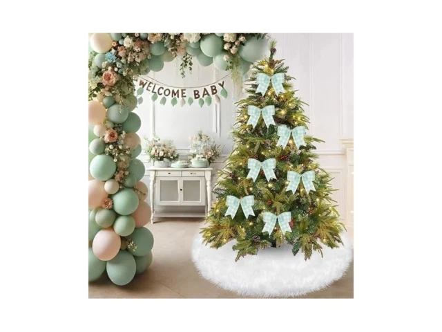 Tiosggd White Fur Tree Skirt 30 Inch Small Furry… Code