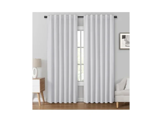 Homeideas Greyish White Blackout Curtains 2 Pages… Code