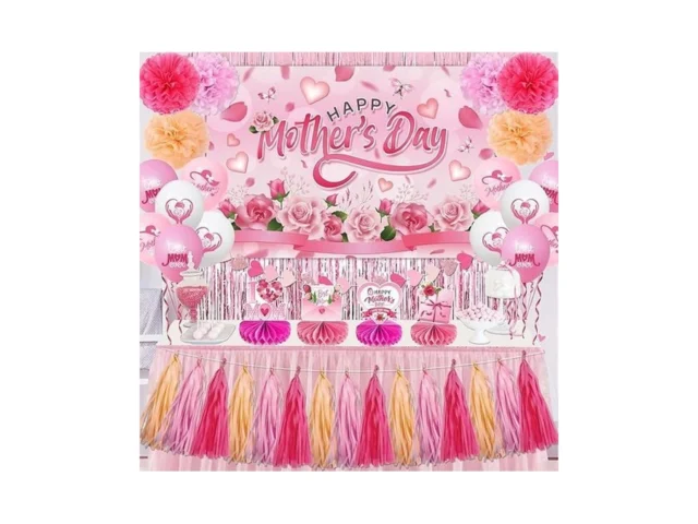 Mother S Day Decorations Pink Floral Happy Mothers… Code