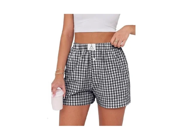 Anrabess Boxer Shorts For Women Gingham Pajama 2026… Code