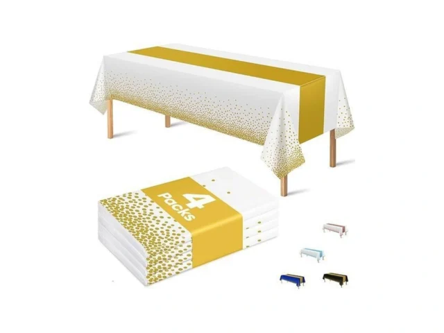 Ohome 4 Pack Disposable Plastic Table Cloths For… Code