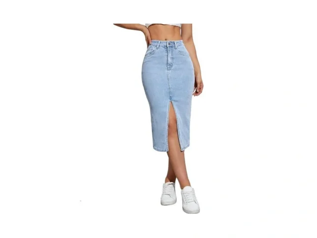 Womens Denim Pencil Skirts Mid Long High Waist A… Code