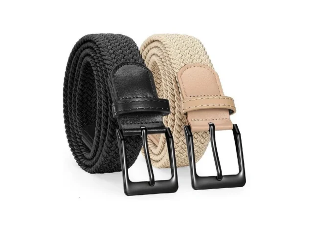 Sansths 2 Pack Stretch Braided Elastic Belt For Men…