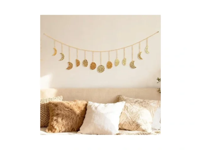 Opulinea Moon Phase Wall Decor – Gold Metal Wall… Code