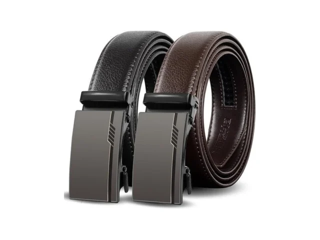 Truyis Leather Ratchet Belts For Men 2 Pack Slide… Code