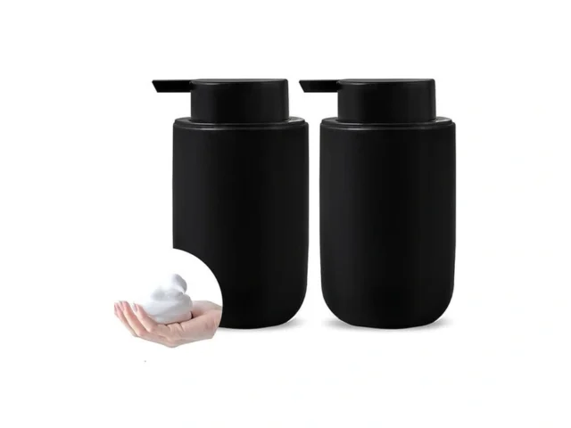 Foam Soap Dispenser Set – 2 Pack Black Ceramic… Code