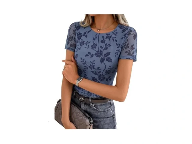 Zesica Summer Floral Short Sleeve Tops For Womens… Code