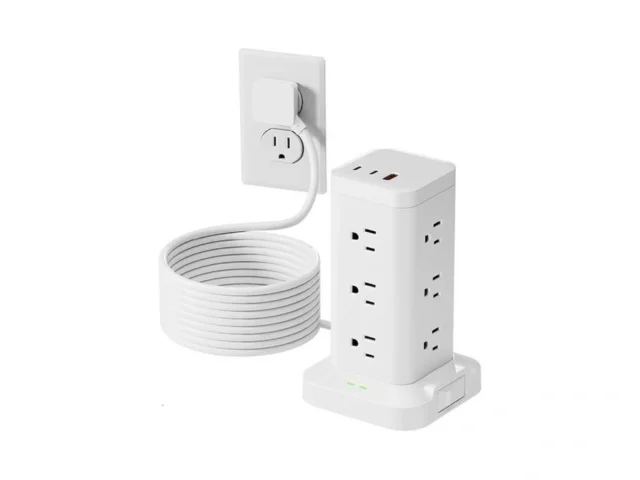 Power Strip Tower With Surge Protector 1800j Fast… Code