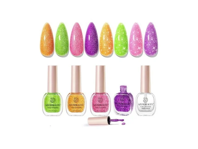 Azurebeauty Nail Polish Set 4 Colors Shimmer… Code