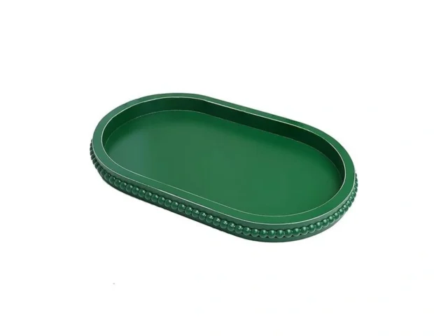 Hrastany Green Oval Wood Decorative Ottoman Tray… Code