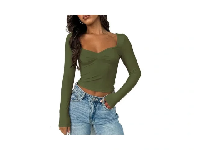 Cute Long Sleeve Sweetheart Tops For Women Going… Code