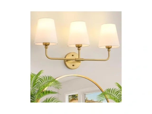 Bathroom Light Fixtures 3-light Brushed Gold Vanity…
