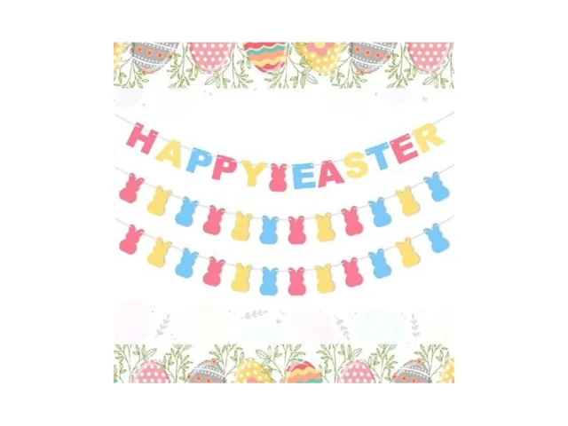 Oeyliz Easter Banner Happy Easter Garland 3pcs… Code
