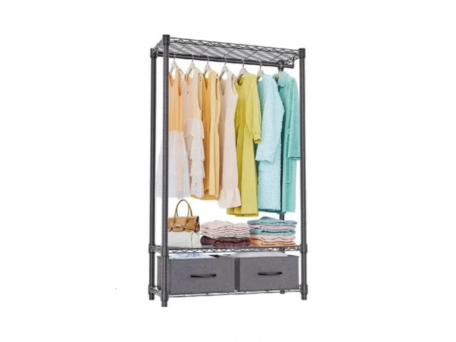 Izeuk Heavy Duty Rolling Garment Rack Wire Clothes… Code