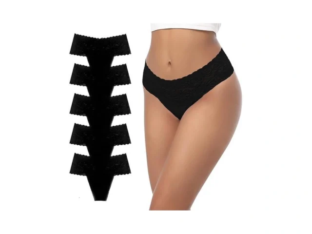 Garedob High Waisted Cotton Lace Thongs For Women… Code