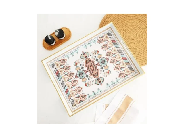 Omuriko Rectangle Plastic Serving Tray With Handles… Code