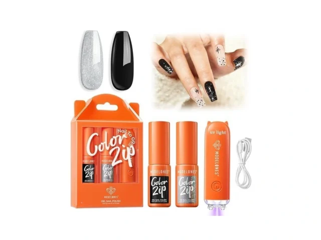 Modelones Black Gel Nail Polish Kit With Uv Light… Code