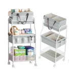 Amazon coupon: 2in1 Baby Diaper Caddy 3-tier Rolling Di