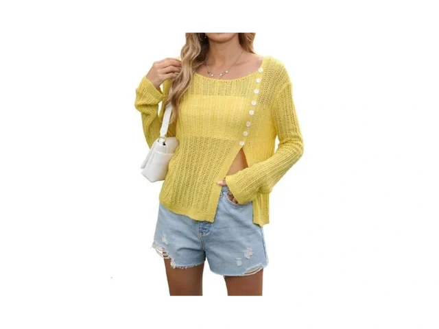 Women Summer Lightweight Sweater Y2k Asymmetrical… Code