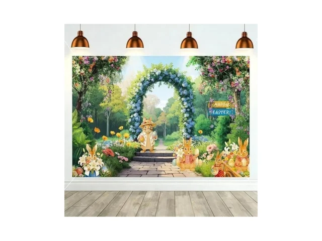 Lednica Happy Easter Photo Backdrop Rustic… Code