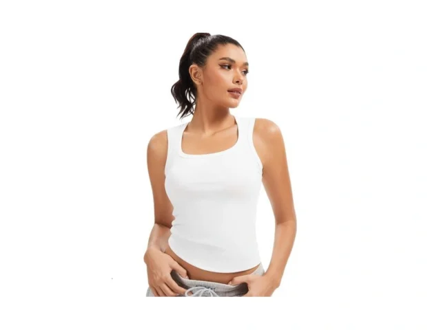 Women S Ribbed Cotton Tank Top Sleeveless Square… Code