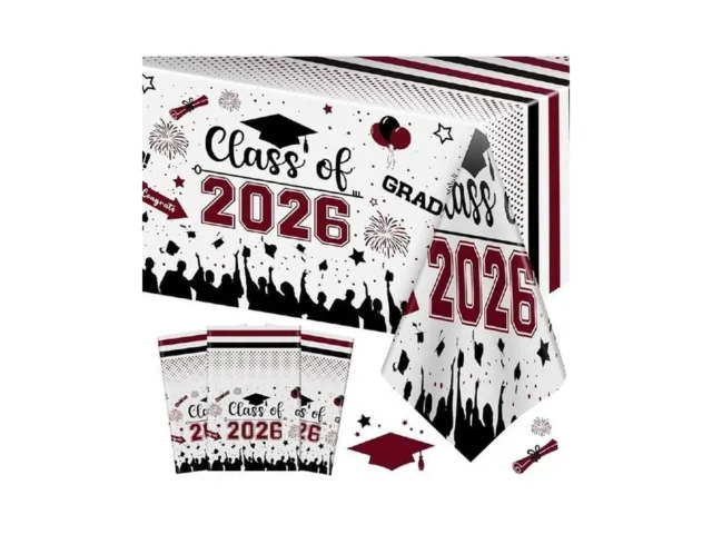 Graduation Decorations Class Of 2026 Tablecloth – 3… Code