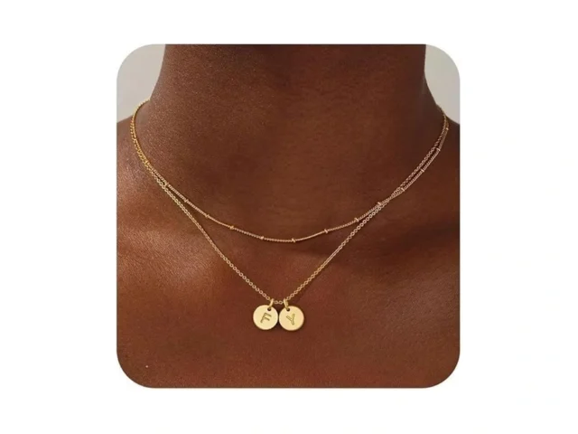 Turandoss Layered Initial Necklaces For Women… Code
