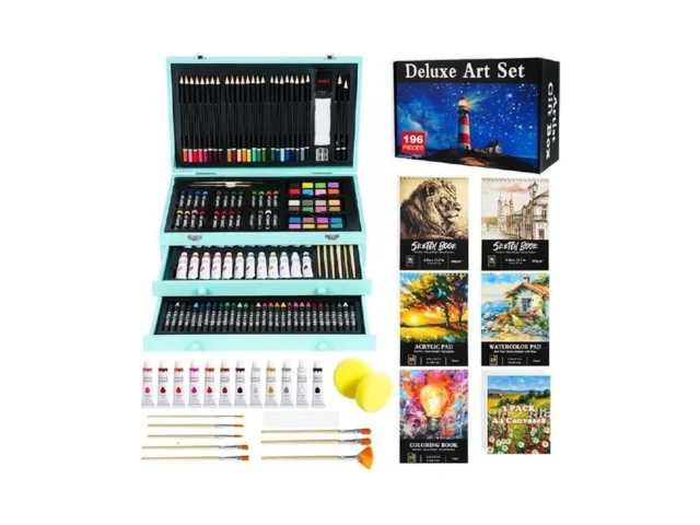 196 Piece Art Kit Deluxe Art Supplies Painting Art… Code