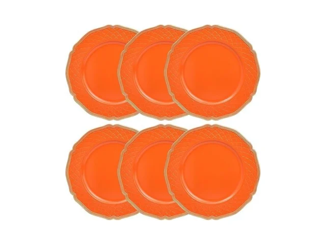 Sforguva Orange Scallop Charger Plates Set Of 6… Code
