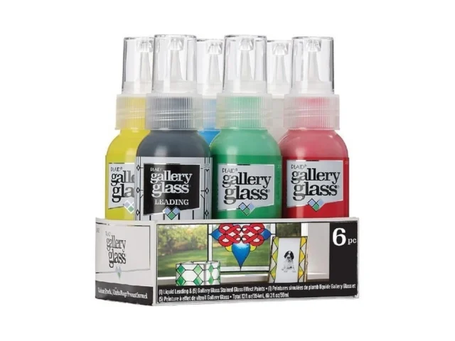 Gallery Glass Basic Stained Kit 6 Piece Glass Paint…
