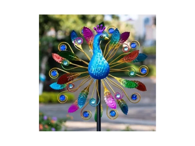 65 Inch Colorful Peacock Wind Spinner Outdoor… Code