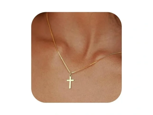 Bheop Cross Necklace For Women Trendy 14k Real Gold… Code