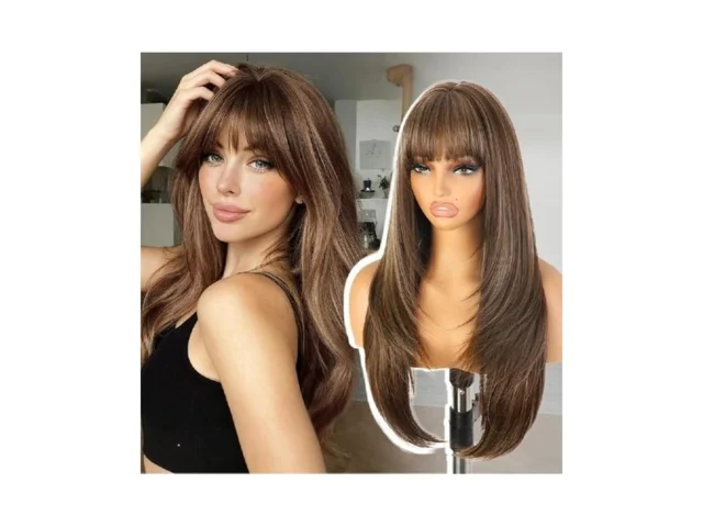 Entranced Styles Long Mixed Brown Wig With Bangs… Code