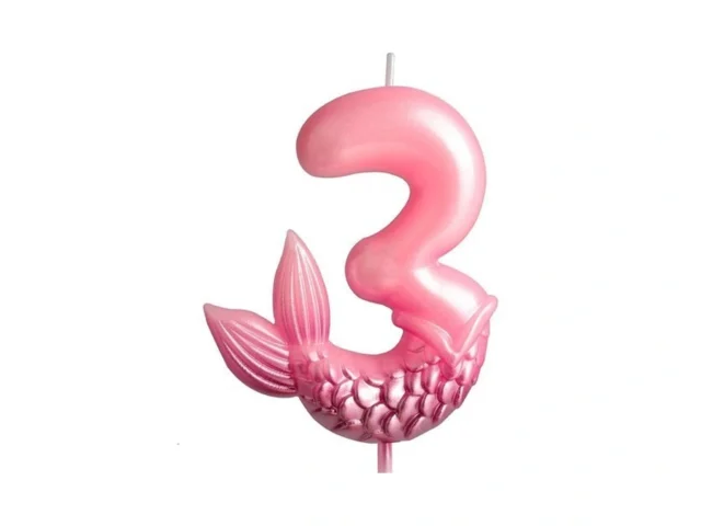 Birthday Candles Numbers 3 Candle Mermaid Birthday… Code