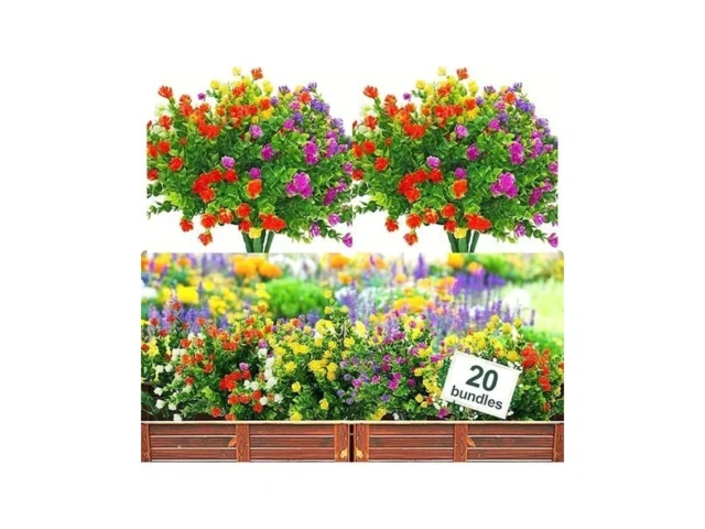 Yibukiy 20 Bundles Artificial Flowers Outdoor Fake… Coupon