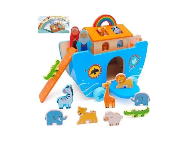 Yelakey Wooden Noah S Ark Toy Baptism Gifts For 1 2… Code