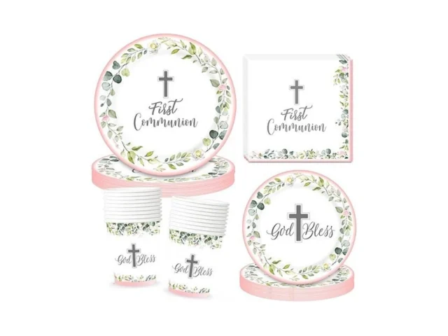 First Communion Decorations Paper Plates Napkins… Coupon