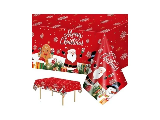 2 Pcs Christmas Tablecloth – Plastic Merry… Code